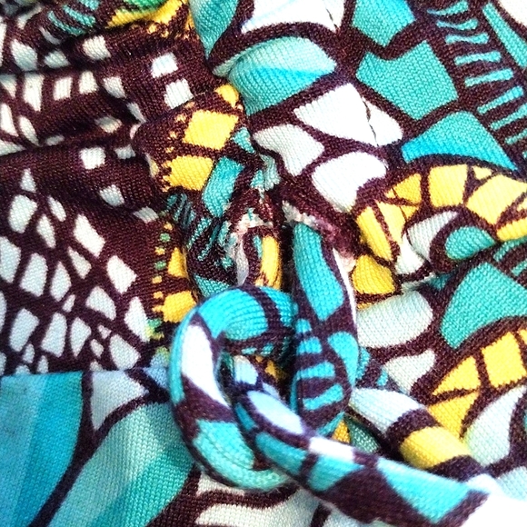 Lola by AFG Skirt with Adjustable Pull String Waist, XS, Green/Yellow/Black - Picture 4 of 7